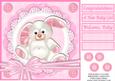 Pink Bunny New Baby Girl 8x8 Card