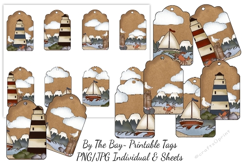 By The Bay Printable Tags/Digital Tags/Sheet Tags
