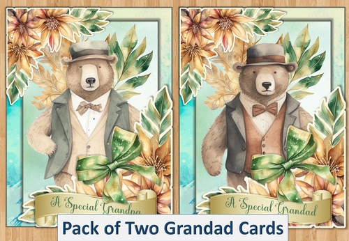 Grandad Cards Pack of Two. Quick and Easy