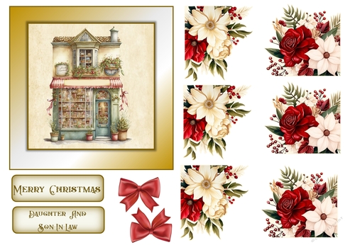 Christmas Quick Card Daughter and Son In Law with Decoupage and Sentiments