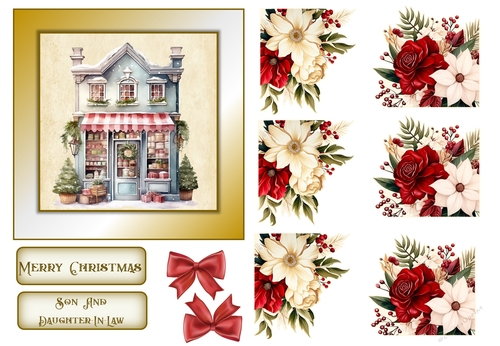 Christmas Quick Card Son and Daughter In Law with Decoupage and Sentiments