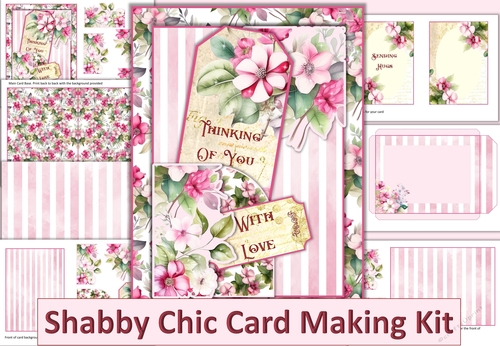 Thinking Of You Shabby Chic Card JPEGS and PDF