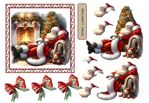 Christmas Sleepy Santa Card front