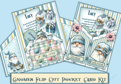 Gnomes Flip Out pocket card. JPEG and PDF