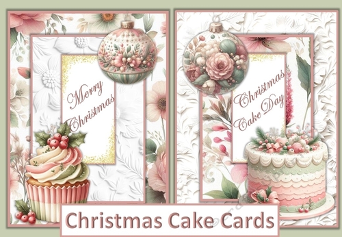 Christmas Cake Cards Pack of 2