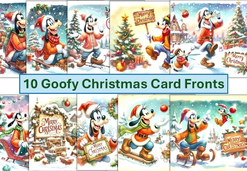 10 Goofy Christmas Signs Card Fronts 6 x 6 JPEGS