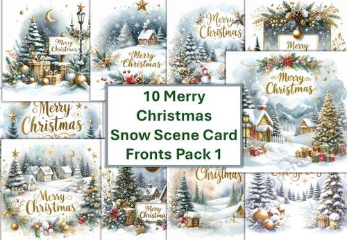 10 8x8 Christmas Scenes card fronts pack 1