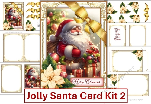 Jolly Christmas Santa Card Kit 2 JPEG