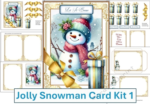 Jolly Christmas Snowman Card Kit 2 JPEG