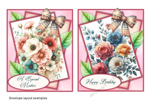  Two Mothers Day, Female Birthday Floral Cards