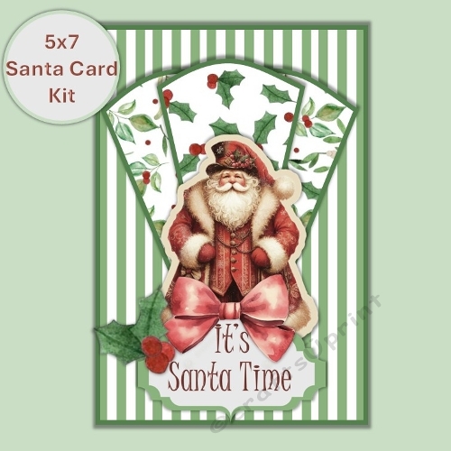 cup1390367_120789 - Christmas Santa Fan Card Kit PDF and JPEG