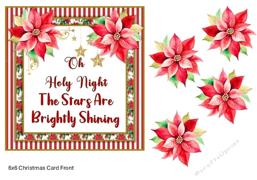 Christmas Carol 6x6  card front 1 with decoupage