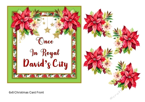 Christmas Carol 6x6  card front 2 with decoupage
