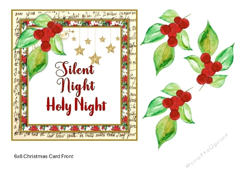 Christmas Carol 6x6  card front 3 with decoupage