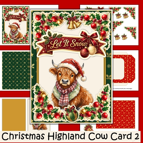 Christmas Highland Cow Card Making Kit 2