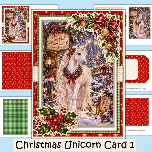 Christmas Unicorn Card Making Kit 1