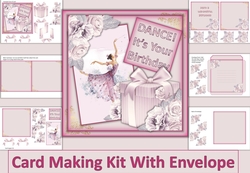 Birthday Dance Card Kit with inserts and envelopes JPEGS and PDF