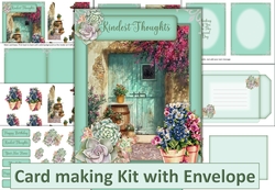 Cottage Door Card Card Kit with inserts, Decoupage, Card Base and envelope JPEGS and PDF