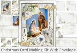 Christmas Card Kit, inserts, envelopes, decoupage JPEG and PDF Silver 3