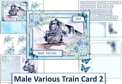 Male Various Train Card 2. With inserts and envelope JPEG and PDF