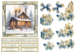 Christmas Scene Quick Card Sister and Brother in Law or Brother And Sister In Law with decoupage and sentiments