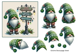 Christmas Gnome 3D decoupage sheet card topper