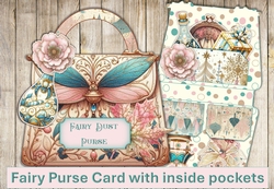 Fairy Purse Card Kit with internal pockets and ephemera JPEG and PNG