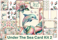 Dolphin Card Kit with inserts, decoupage, card base and envelope