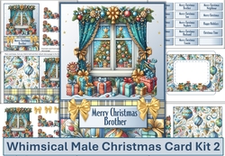 Whimsical Male Christmas Card Kit 2 Male relatives