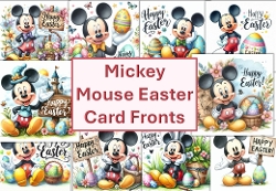 10 Mickey Mouse Happy Easter Card Fronts 8 x 8