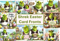 10 Shrek Happy Easter Card Fronts 8 x 8