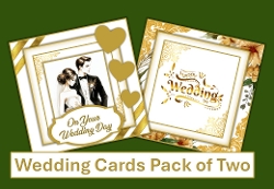 Wedding Day Cards Pack of Two - Various front plates to use.