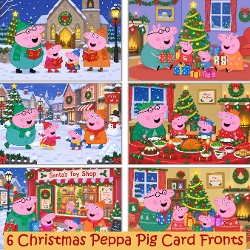 6 Christmas Peppa Pig Card fronts