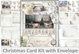 Christmas Card Kit, inserts, envelopes, decoupage JPEG and PDF Silver 1