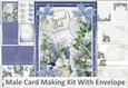 Male Fathers Day, Birthday Card Making Kit with envelope JPEG and PDF