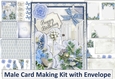Male Fathers Day, Birthday Card Making Kit with envelope JPEG and PDF