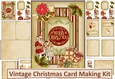 Vintage Christmas Card Kit with Inserts and Envelope