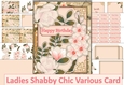 Ladies Shabby Chic Various Card Kit with inserts and envelopes 36 Sentiments JPEGS and PDF
