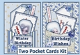 Winter Birthdays Pockets Cards Pack of Two with inserts and envelopes