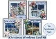 Christmas Windows Card Kit. 4 Pack with inserts and envelopes.