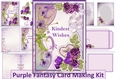 Purple Fantasy Kindest Wishes Card with inserts and envelopes JPEG & PDF