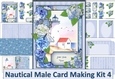 Nautical Male Card 4 Various Fathers Day, Birthday with inserts and envelopes JPEG and PDF