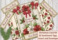 Christmas Flowers Card Kit 4. 32 sentiment tags, inserts and envelope