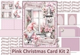 Pink Christmas Card Kit 2 with 48 Sentiment tags, Inserts and envelope