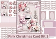 Pink Christmas Card Kit 3 with 48 Sentiment tags, Inserts and envelope