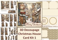 Christmas House 3D Decoupage Card 1. Inserts and envelopes JPEG and PDF