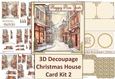 Christmas House 3D Decoupage Card 2. Inserts and envelopes JPEG and PDF