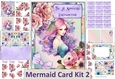 3D Decoupage Mermaid Card Kit 2 with 24 Sentiments, Inserts and envelope
