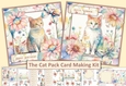 Cat Cards Pack of Two with Decoupage, Inserts and envelope