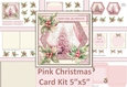 Pink Christmas Card Kit with inserts and envelope JPEG and PDF
